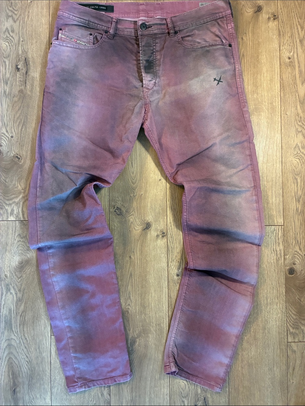 Diesel Slim Men's Jeans in Dusty Mauve with Slate Wash | 34x32